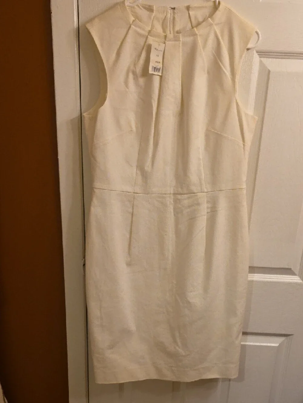 Banana Republic Ivory Sleeveless Midi Sheath Dress - Picture 8 of 10